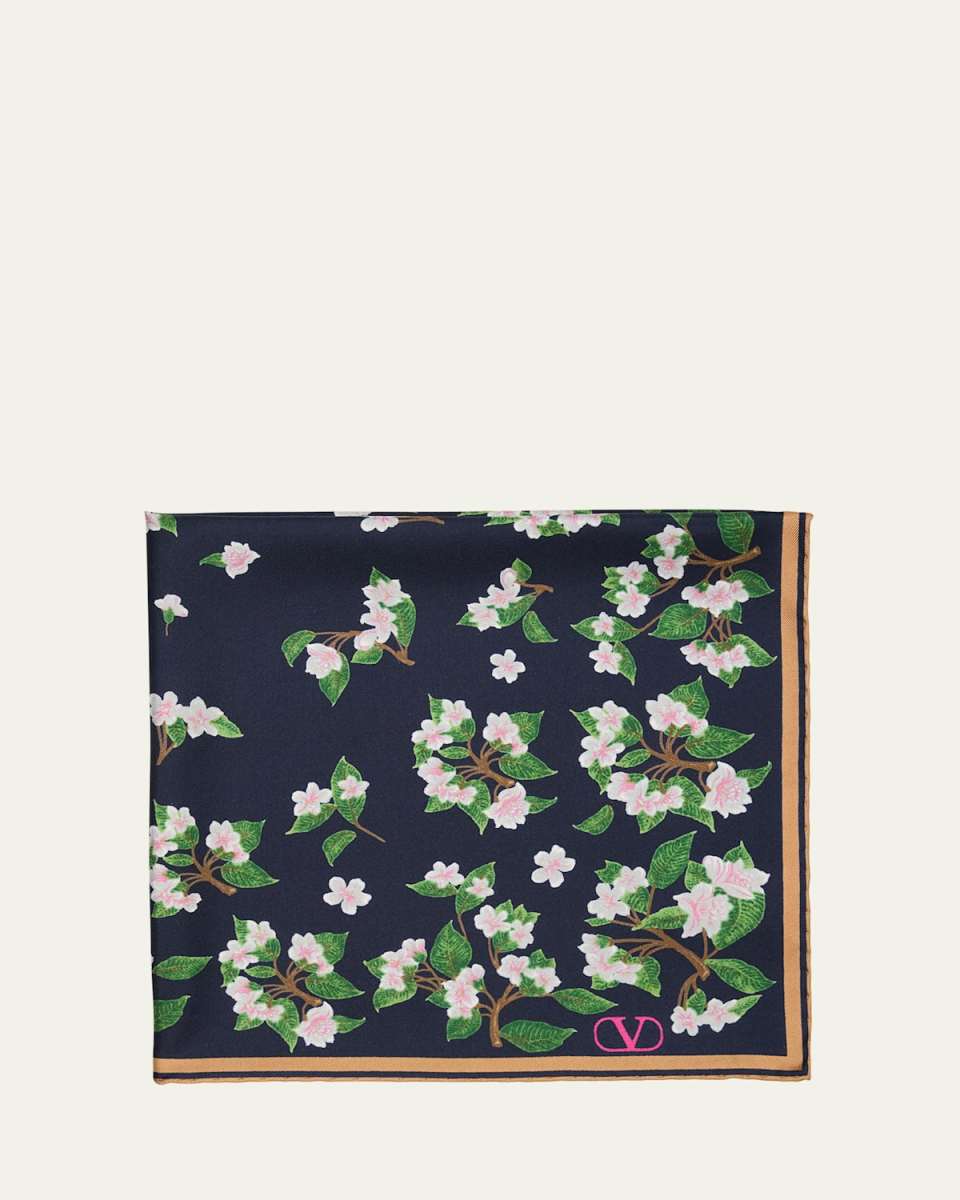 Floral-Print Silk Scarf